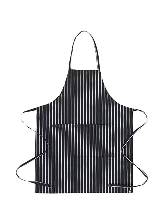 Chef Works Striped Pattern Apron Black/White 34.25x27inch - Image 1